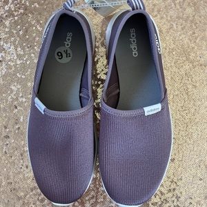 NWT Adidas Women’s Purple & White Slip Ons 6.5